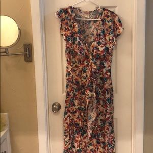 Floral midi wrap dress (never worn)